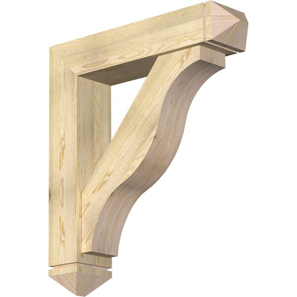 Ekena Millwork Funston Arts and Crafts Rough Sawn Bracket w/ Offset Brace, Douglas Fir, 8"W x 36"D x 40"H BKT0806X36X40FST03RDF - main